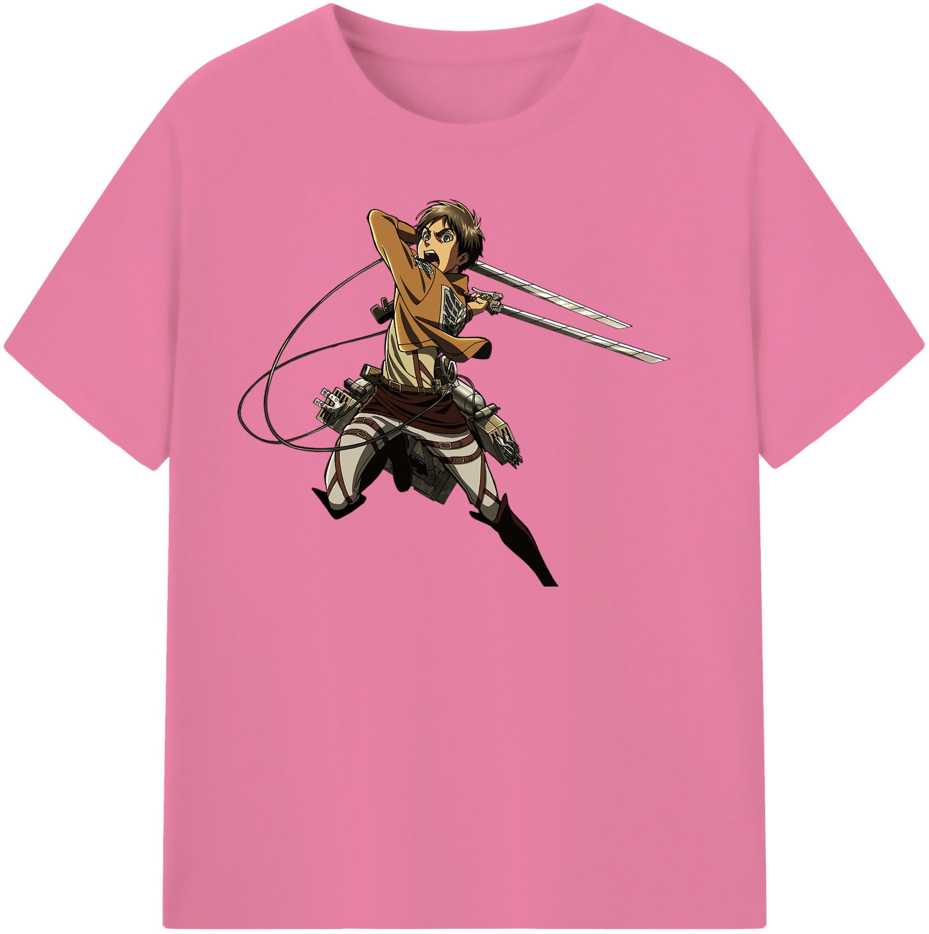 （画像用） 進撃の巨人 エレン･イェーガー Attack on Titan Eren Jäger 綿100％半袖Tシャツ（フロントプリント）